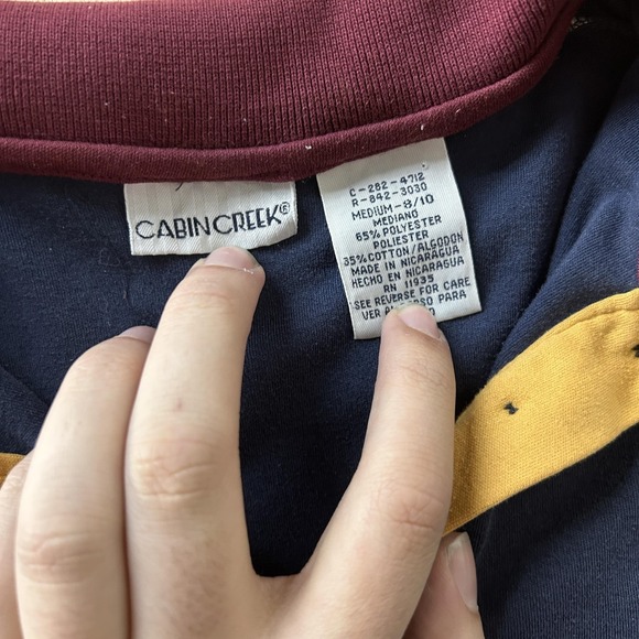 Vintage Cabin Creek Polo Shirt Womens Medium Multicolor Colorblock Short Sleeve - Picture 2 of 6